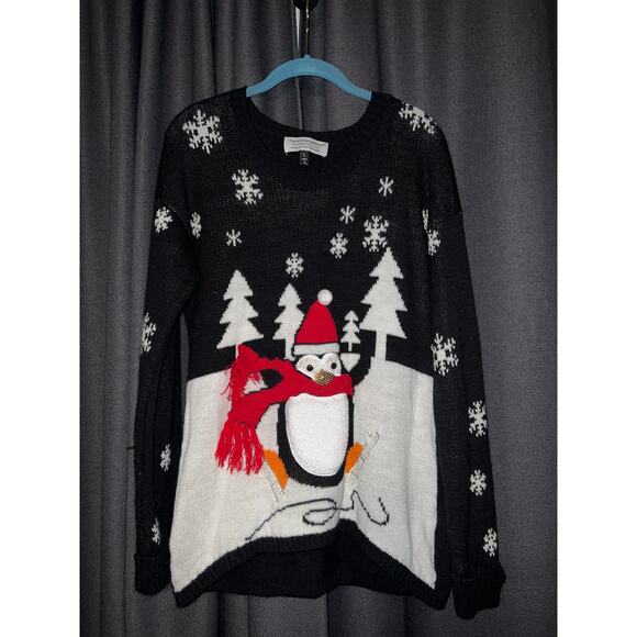 Ugly Christmas Sweater Xmas Size Large Penguin - Picture 1 of 3